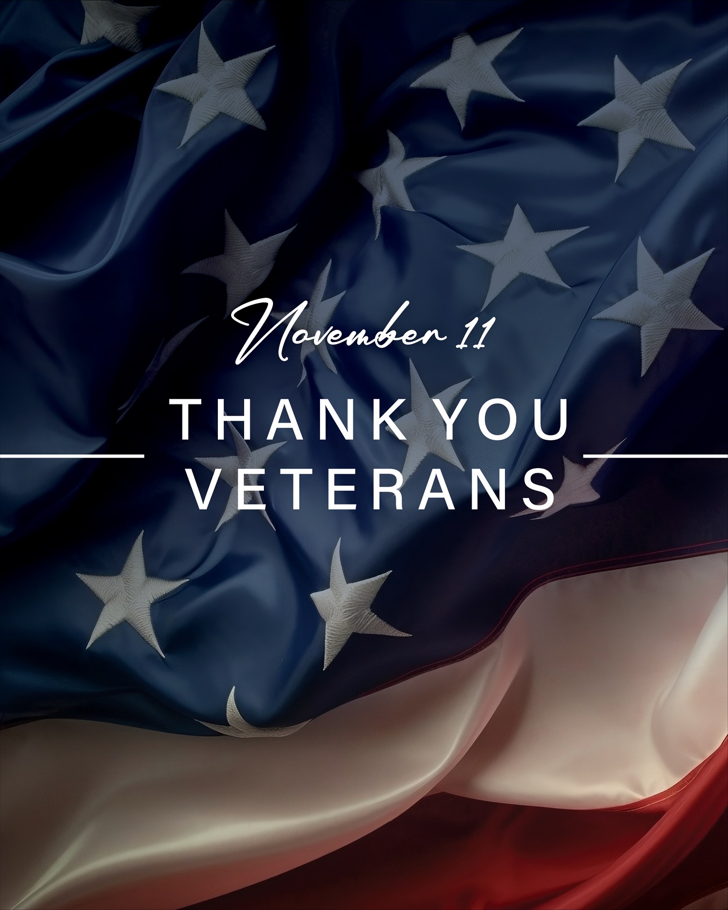 We salute you, heroes ❤️🤍💙

This Veterans Day, Jake n JOES is offering $15 off your meal for all veterans and active-duty military.