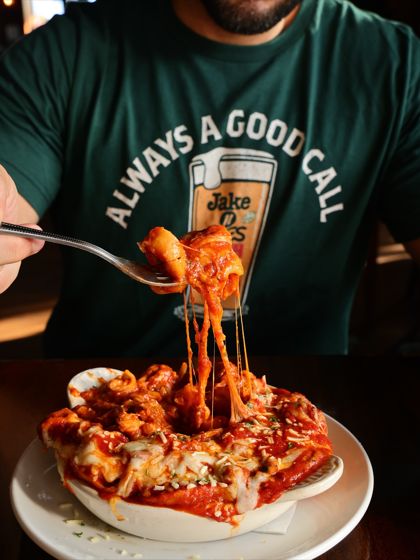 Forks up, game on. Spicy sausage, mushrooms, tomato sauce & molten mozz. Always a good call.
