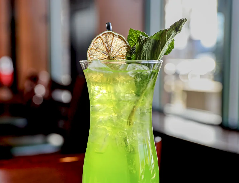 green cocktail with